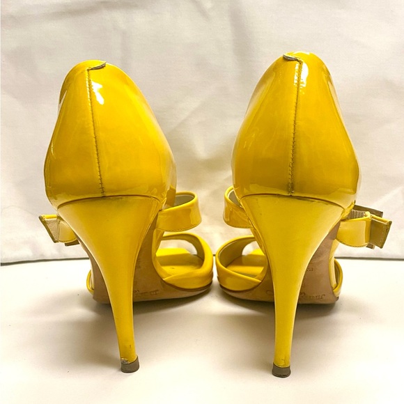 Jimmy Choo Bright Yellow Patent Leather Ankle-Strap Heels - Picture 2 of 12